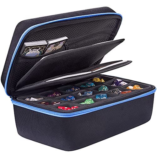 SIQUK Dice Storage Case Big Capacity Dice Box with Double Removable Slotted Tray and Handle, Dice Organizer Holder for Dungeons & Dragons and Other RPG Table Games, Holds Up to 30 Sets DND Dices,