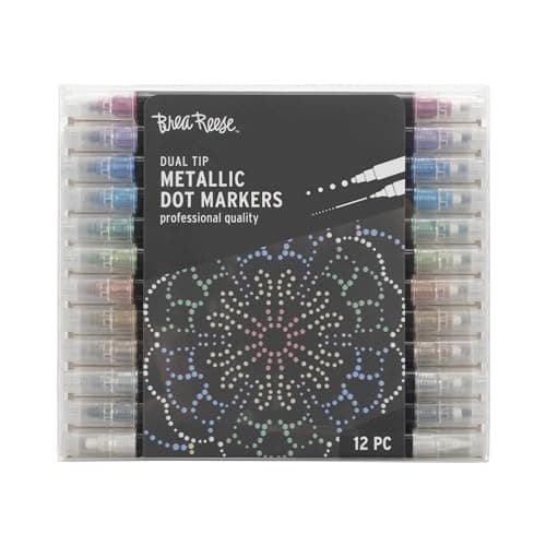 Momenta Brea Reese DualTip Metallic Dot Markers 12ct 24 Colors Professional Quality WaterBased Ink Adults Art Supplies DIY Crafts Scrapbooking