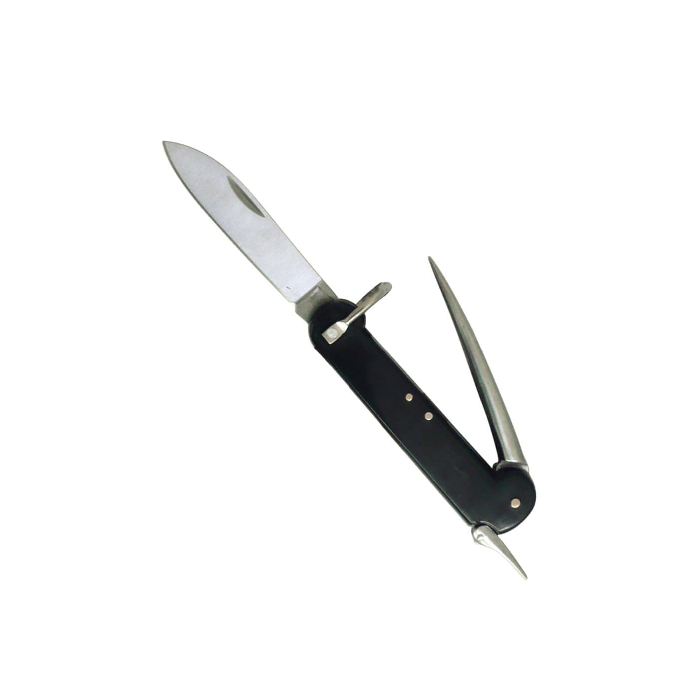 Mil-Tec German Black Sailor Pocket Knife | Compact Portable Robust Deck Multi-Tool for Outdoor Enthusiasts & Sailors | Marlin Spike for Rope Work | Eyelet to Fix on Clothes or Keychain | Steel Blade