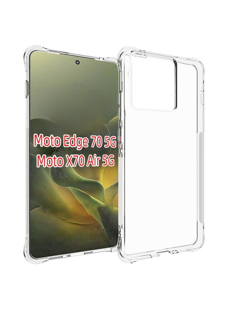 Transparent Protective Case Compatible with Moto Edge 70 5G Slim-Fit TPU Clear Soft Back Cover Features 4-Corner Shock-Absorbing Airbags and Camera Lens Protection