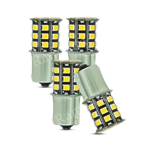 Ramanta Bike Indicator Bulb | Super Bright Universal 360° Reflecting LED Indicator Bulbs | Set Of 4 Indicator Light for Bikes | Orange LED Compatible with Motorbike, Scooter - (CROSS PIN Bulb Holder)