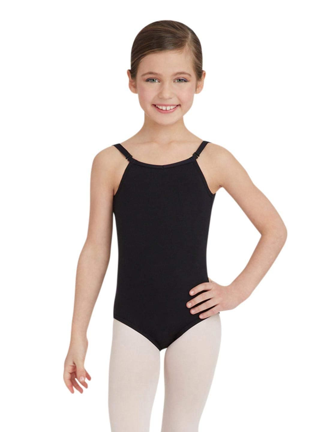 Capezio girls Team Basic Camisole With Adjustable Straps athletic leotards, Black, 4 6 US