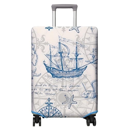 PtRug Travel Luggage Cover Suitcase Protector Fits 1832 Inch Wheel Covers PatternedTravel Related Items Flower Luggage Protector Elastic L
