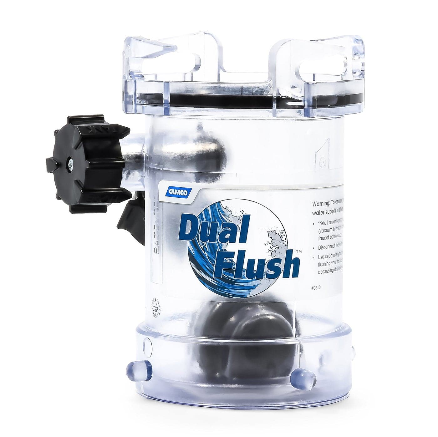 Camco Dual Flush Camper & RV Holding Tank Rinser - Features 2-Way Jet Cleaning Action That Helps Reduce Odors and Malfunctions in RV Holding Tanks and Hoses - RV Black Tank Cleaner (39072)