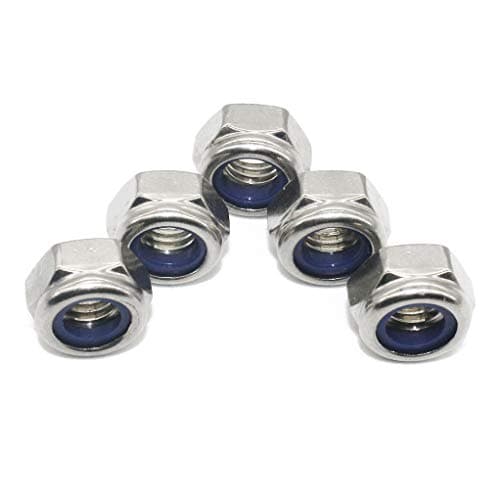 Fullerkreg M6 x 1mm DIN985 Self-Locking Nylon Insert Hex Lock Nuts,Stainless Steel A2-70/304/18-8,Plain Finish,Quantity 100pcs