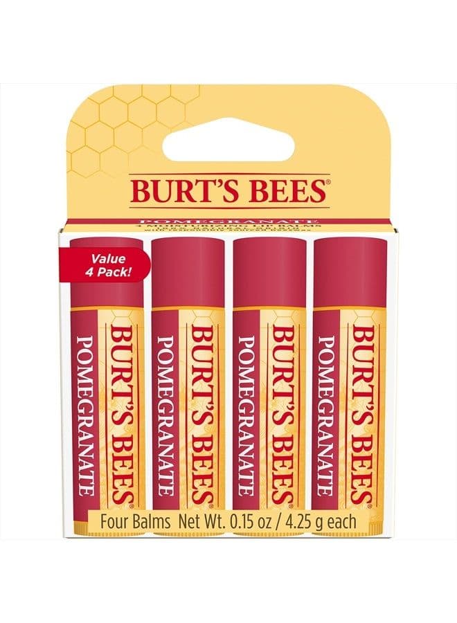 Lip Balm Easter Basket Stuffers, Moisturizing Lip Care, All Natural, Original Beeswax with Vitamin E & Peppermint Oil (4 Pack)