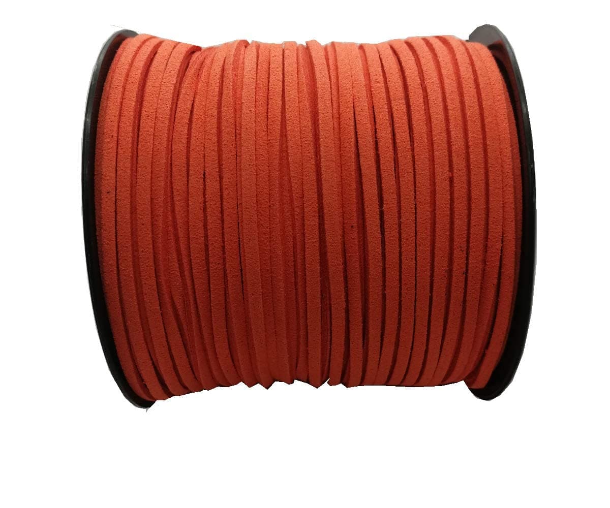 Pamir Tong Faux Suede Cord for Jewelry Making 100 Yards 26mm Thin Leather String Rope Orange Red Bracelet Cords DIY Crafts String for NecklaceDream Catcher SuppliesHat Walking Stick