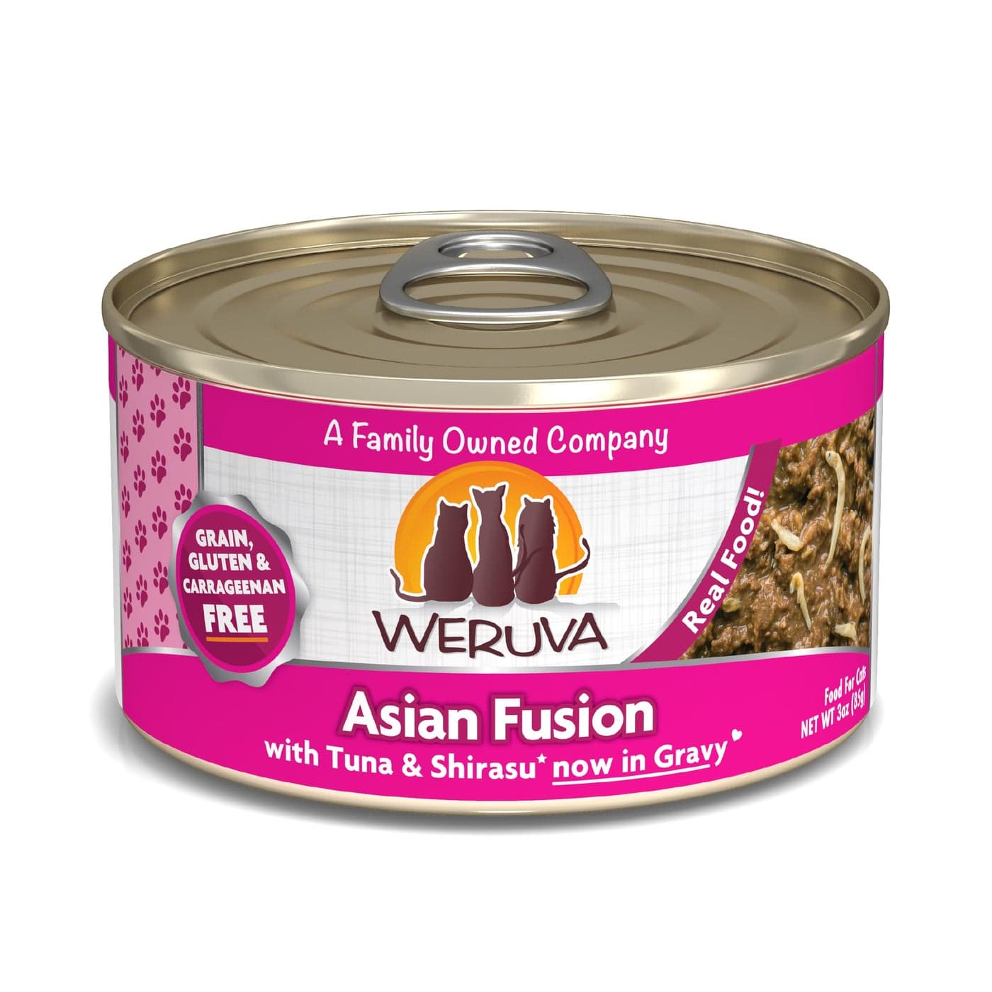 Weruva Classic Cat Food, Asian Fusion with Tuna & Shirasu in Gravy, 3oz Can (Pack of 24)
