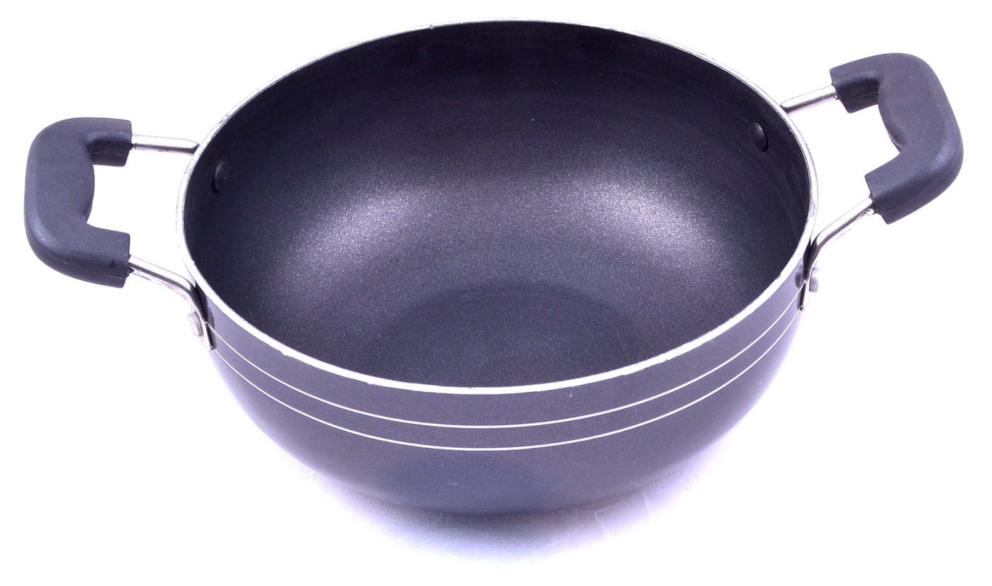 Tosaa Non-Stick Kadhai, 18cm, Aluminium, Black