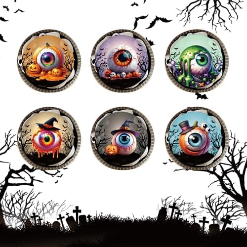 30Pcs Edible Halloween Eyeballs Cupcake Toppers Wafer Paper Eyeballs Cupcake Toppers Halloween Theme Baby Shower Kids Birthday Party Cake Decorations Supplies