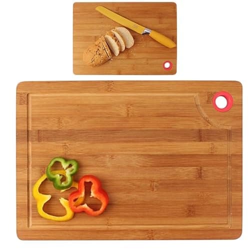 THW® Bamboo Cutting Chopping Board with Finger Hole (40 x 28 x 1.5 cm)