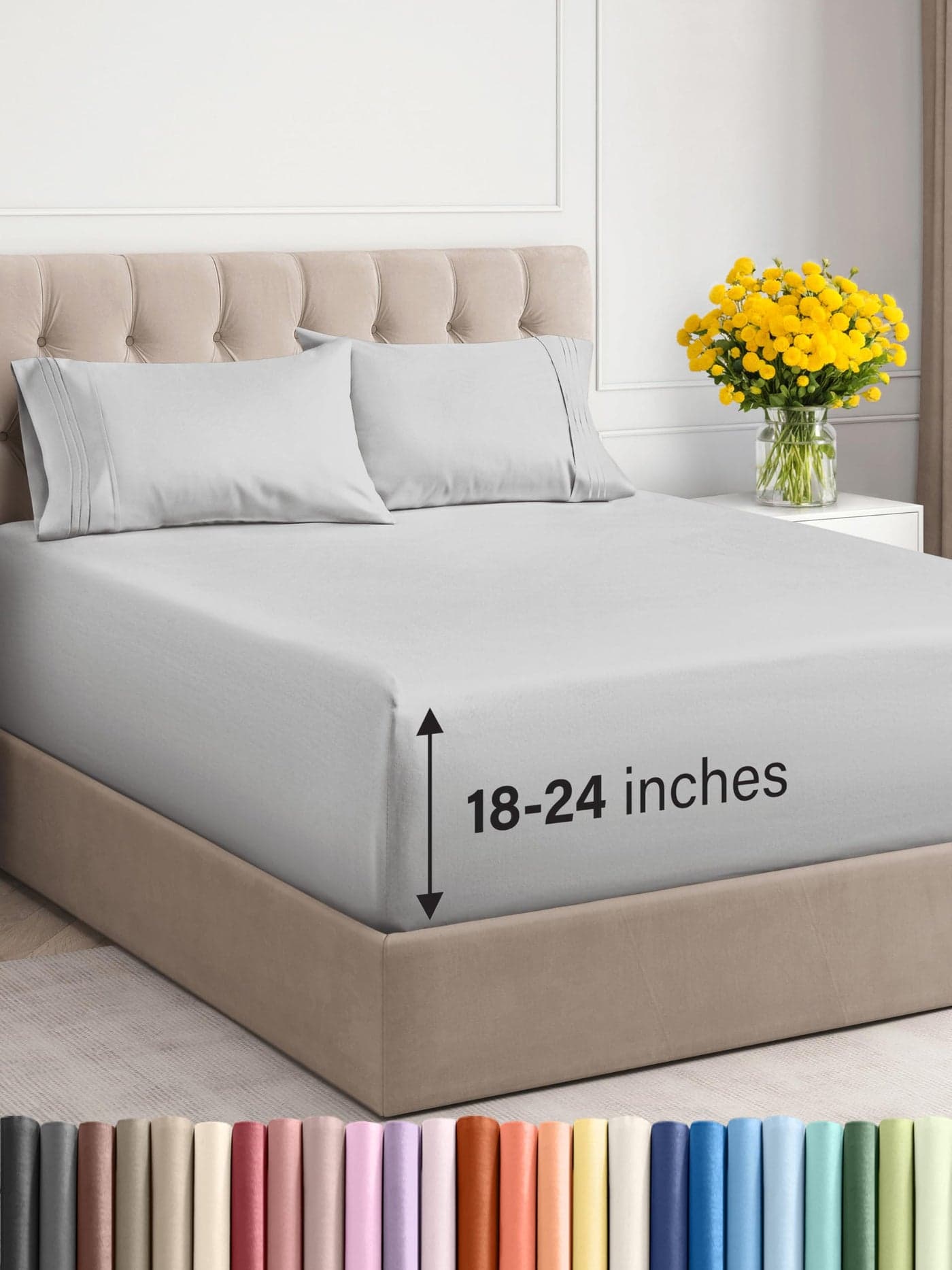 Extra Deep Pocket Full Sheets 4 Piece Breathable Cooling Bed Sheets Hotel Luxury Bed Sheet Set Soft Wrinkle Free Comfy Easily Fits Extra Deep Mattresses Deep Pocket White Sheets Set