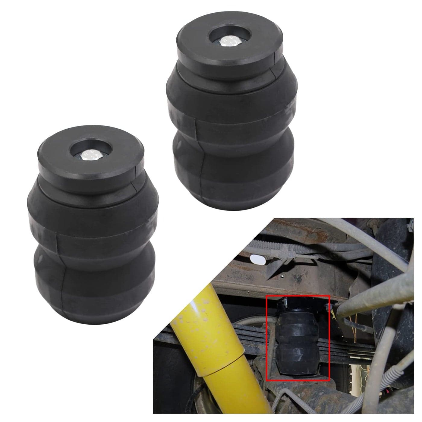 DR1500DQ Ram 1500 Suspension Enhancement System Compatible with 20092021 Ram1500 2WD or 4WD Suspension Rubber Helper Spring Kit can afford Weight Capacity 8600 lbs truck helper springs