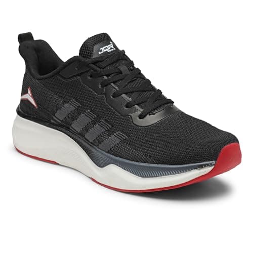 JQR Osaka Men's Sports Running Shoes Knitting Upper Lace Up Design Soft Cushioned Memory Foam Insole Extra Grip Anti Skid Comfortable Lightweight Durable for Gym, Walking, Jogging & Everyday