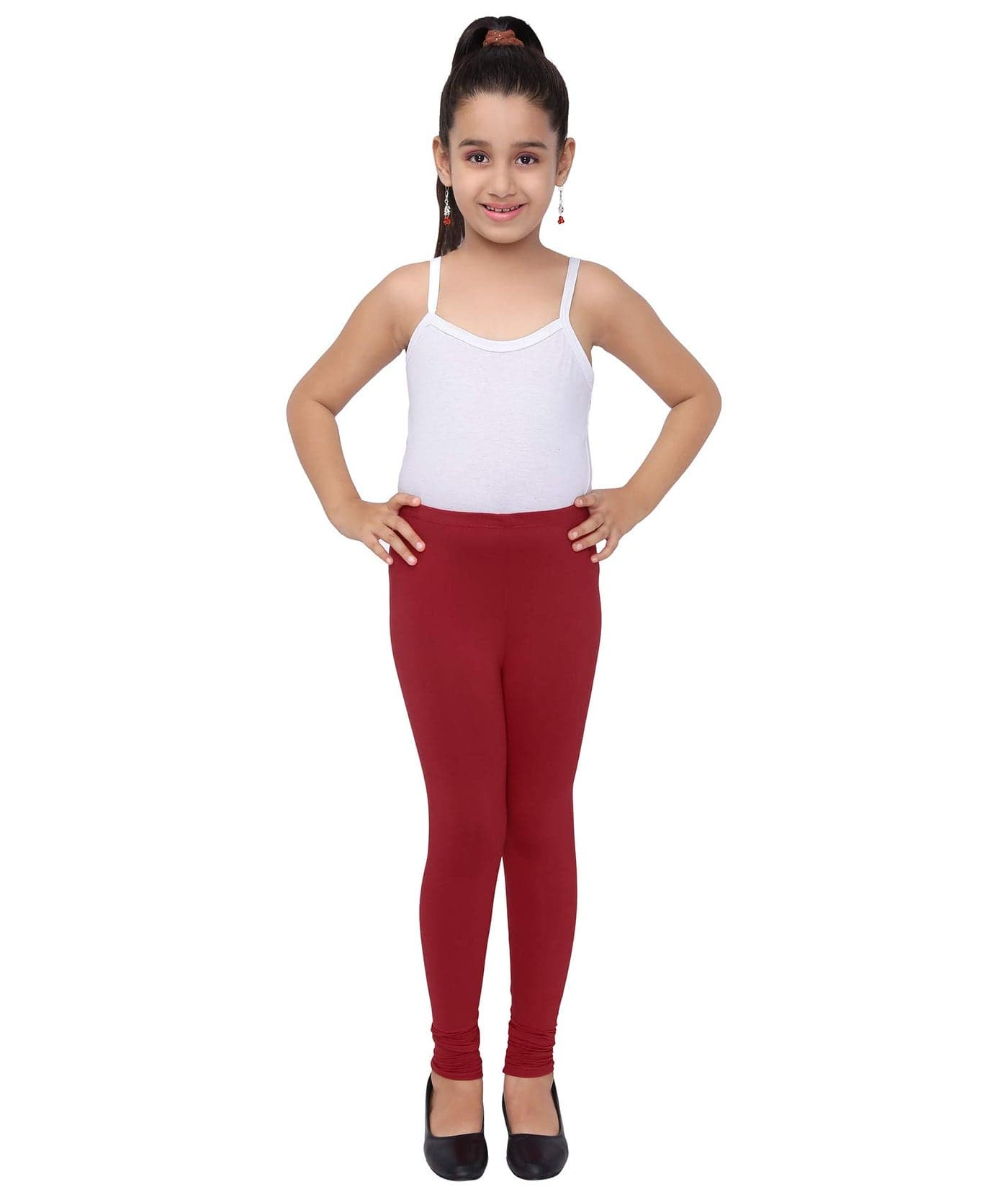 Robinbosky Premium Girls Red Leggings(5-6 Years(28), RED)