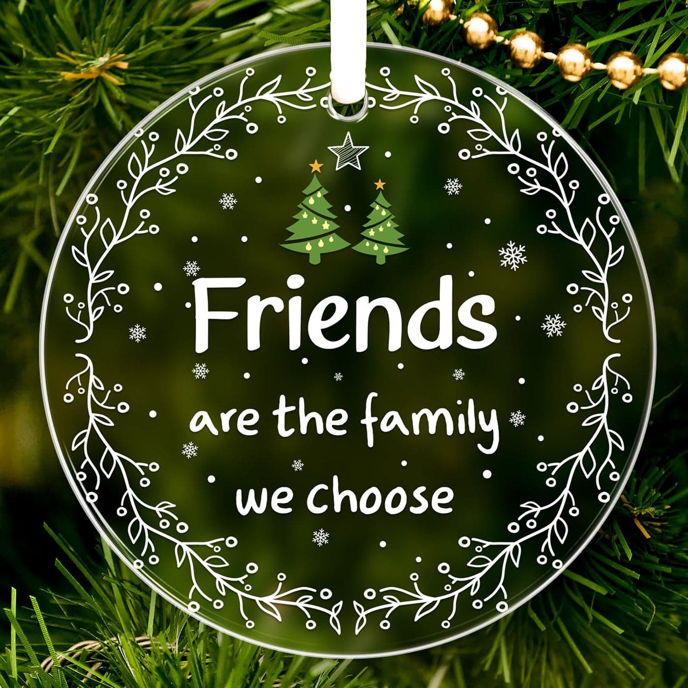 HEXMOZ Best Friend Ornaments for Women Friends Christmas Ornaments Gifts Friendship Gifts for Friend Female BFFs Besties Soul Sisters Friends Group Keepsake Christmas Tree Decoration