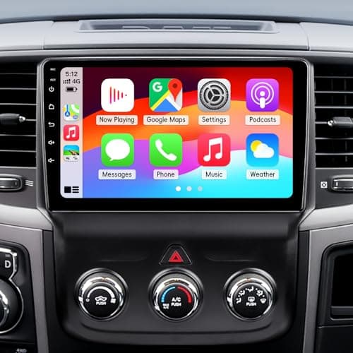 2+64G Car Stereo for Dodge RAM 1500 2500 3500 2013-2018,Android 13 9'' Touch Screen Radio with Wireless CarPlay Android Auto Backup Camera(Only fit Manual AC)