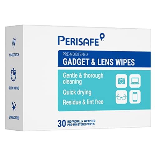 Perisafe Pre-Moistened Gadget & Cleaning Wipes| Multi Purpose, Individually Packed | Lens Cleaner for Spectacles, Sunglasses, Camera Lens, Binoculars and Goggles|Pack of 30 Wipes