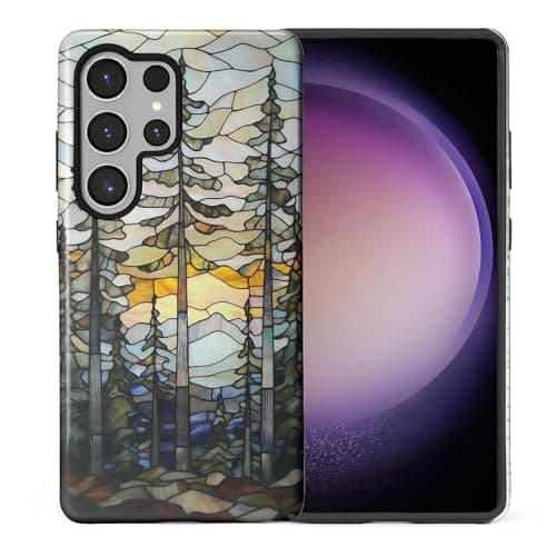 Flivro Case for Samsung Galaxy S25 Ultra,Anti-Scratch Full-Body Cover Shockproof Slim Design Case,PC Hard Shell & Silicone Inner Bumper -Mountains Sunset