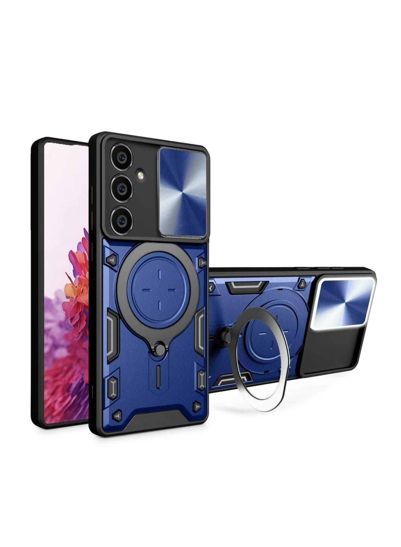 Samsung Galaxy A35 Mobile Phone Case Cover, Slide Camera Lens Cover, 360°Rotating Kickstand Ring, Bumper Shockproof Phone Case,Compatible with Car Magnetic Mount