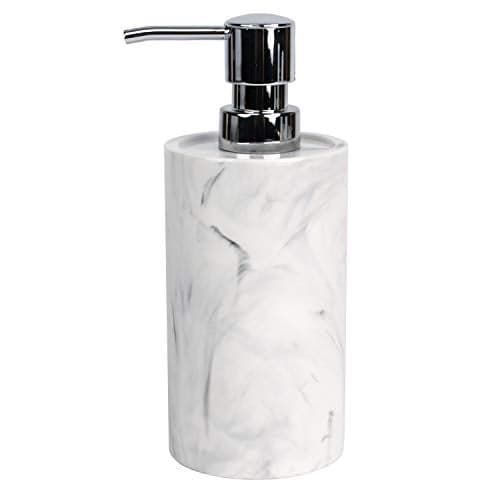 SKL Home Marble Swirl Soap Dispenser, White