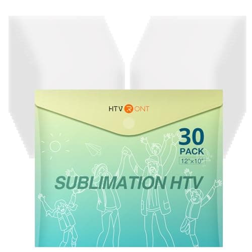 HTVRONT Clear HTV Vinyl for Sublimation 12 X 10 30 Pack Matte Sublimation Vinyl for Cotton Fabric Wash Durable Clear Dye Sub HTV for LightColored T Shirts