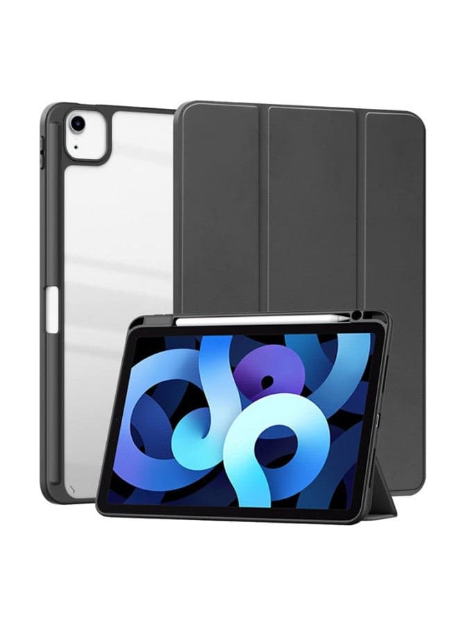 Suitable For Ipadpro2024 Protective Case With Pen Slot 13 Acrylic 11 Flat Leather Case For Ipad-Color:Mysterious Black-Applicable Model:iPad Pro11 2024