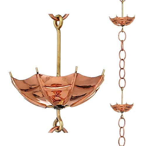 Good Directions 486P-8 Umbrella Rain Chain 8-1/2 Feet Long, Extra Large Umbrellas, 100% Pure Copper