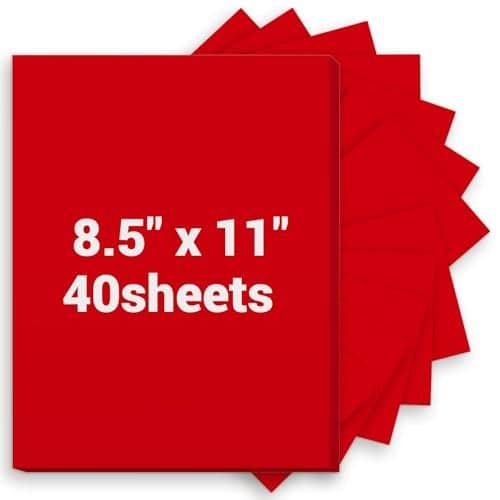 Cardstock 85 x 11 Thick Printer Paper 75 lb200 gsm 40 Sheets Card Stock Red Christmas Card Stock Art CardStock Paper for Invitations Diy Cards Business Cards Menus Crafts Drawing etc