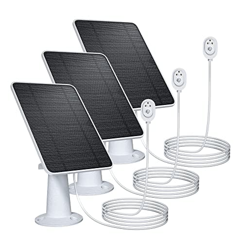 Upgraded Solar Panel Charging Compatible with Pro 5S Arlo Pro 4 Pro 3 Pro 3 Floodlight Ultra 2 Ultra 4W Solar Panel with 98ft Charging Cable IP65 Waterproof Includes Secure Wall Mount 3 Pack