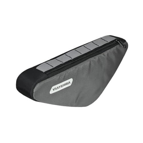 ViaTerra Cycling Frame Bag | Convenient Access to Essentials | NO Interference with Pedaling or handling | Quick Installation (Grey)