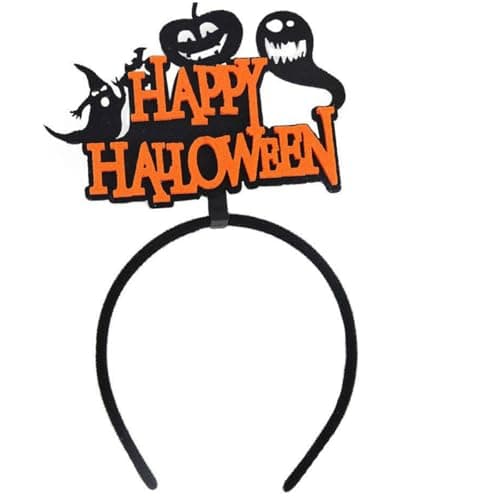 YUPPIN Halloween Headband with Ghosts, Black and Orange Spooky derss up, One Size (Style-1)