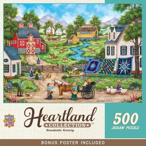 MasterPieces 500 Piece Jigsaw Puzzle Roadside Gossip Fun for Adults Family Kids 15 x 21