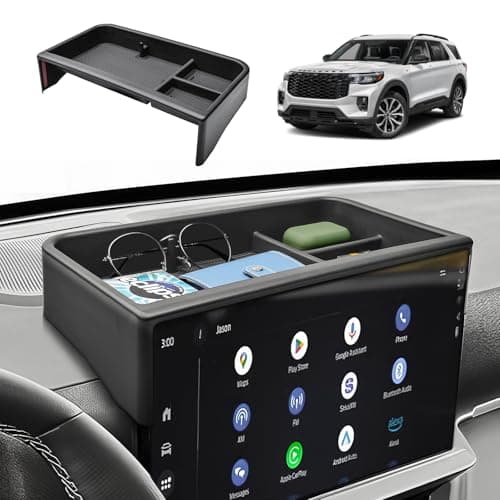HGWEI Dash Storage Tray Compatible with 2025 2026 Ford Explorer (Active/T-Line/ST/Platinum/Tremor) Interior Accessories Behind 13.2" Screen Center Console Dashboard Organizer Insert Mount Holder