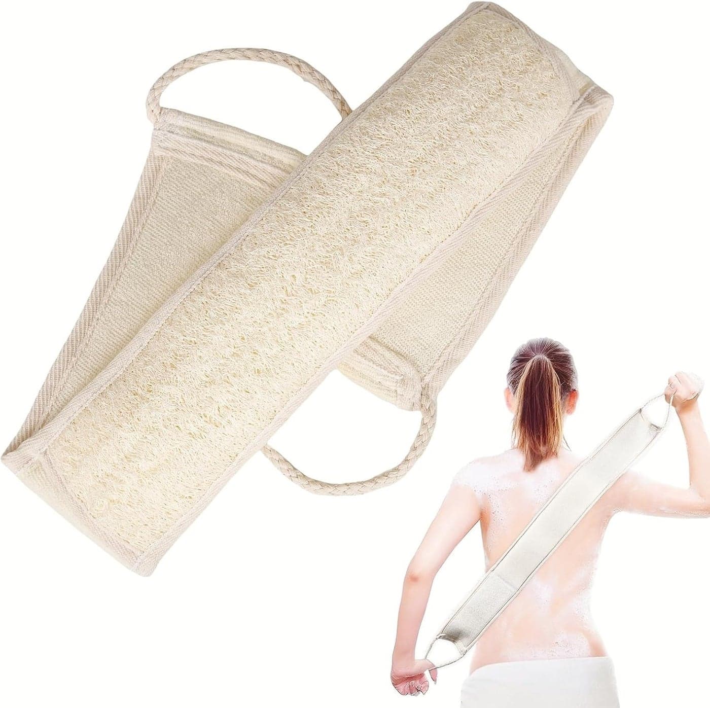 Natural Loofah Sponge Back Scrubber for Bath Shower Exfoliating Body Scrubber Shower Loofah Scrubber for Men and Women Bath Sponge Body Scrub to Clean Your Body Deeply Invigorate Your Skin