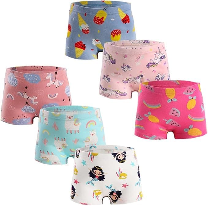 TEDDYIFY Little Girls' Soft Cotton Underwear Kids Cool Breathable Comfort Panty Briefs Toddler Undies 3-4 Years - 4PACK (Multicolor)