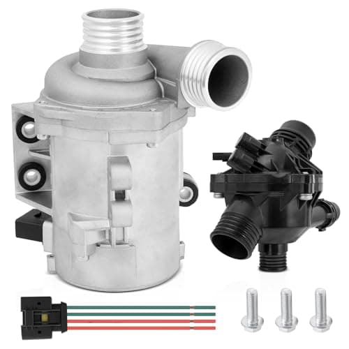 11517563183 Electric Engine Water Pump with 11537549476 Thermostat Compatible with BMW E60 E61 E83 E85 E86 E90 E91 E92 E93 E89, 128i 325i 328i 330i 525i 530i X3 Z4, N52 Engine Replace # 11517586925