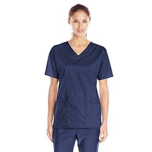 Wink WonderWORK Scrubs for Women, V-Neck Scrub Tops - Navy, 2X