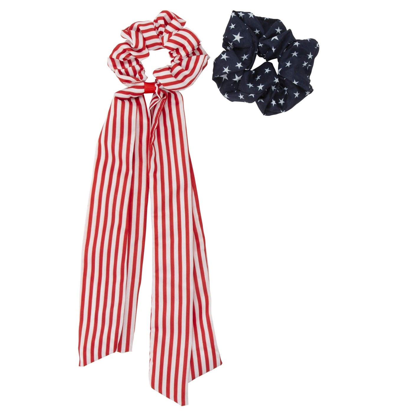 Madison Tyler Americana Collection 2 Pcs Patriotic USA Star and Striped Elastic Scrunchies for Hair Ties Hair Accessories Set