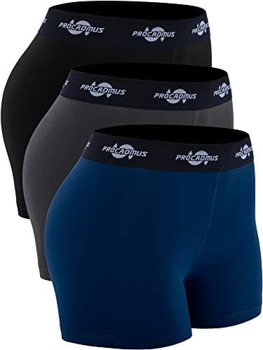 CADMUS Women's Spandex Volleyball Shorts 3" Compression Pro Shorts,Black & Grey & Navy Blue,X-Small