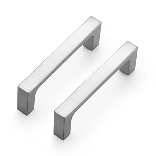 Ravinte 30 Pack Solid 3 Inch Square Cabinet Handles - Brushed Nickel Pulls for Drawers and Kitchen Cabinets - Hardware Handles