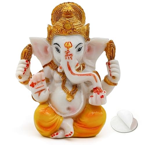 Hindu Lord Ganesha Idol Statue - Indian Diwali Gifts Small Ganesh for Car Dashboard Decor India God Home Mandir Murti Pooja Yoga Meditation Room Altar Kit Decor Wedding Gift