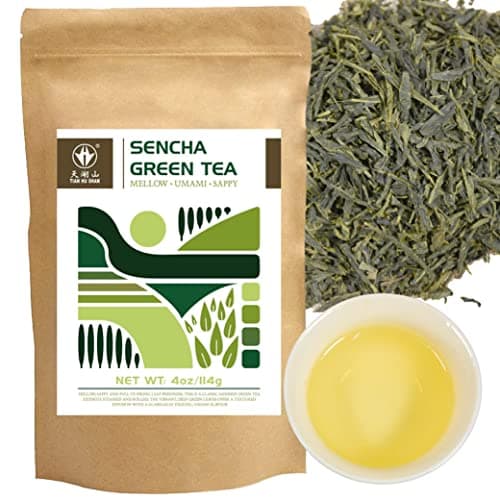 TIAN HU SHAN Sencha Green Tea Loose Leaf Japanese green tea 4 Ounce Pack of 1