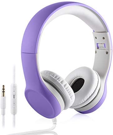 YUSONIC Kids Headphones with Cord, Toddler Headphones with Sharing Function, 85dB/93dB Safe Volume Limit, for Toddler Children Baby Boys Girls On-line Study, School, Travel use (Purple)