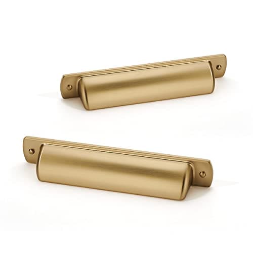 khtumeware 20 Pack 3" Drawer Pulls Champagne Bronze Cabinet Cup Pulls Kitchen Hardware Cabinet Handles Drawer Handles Knobs 3 inch Hole Center