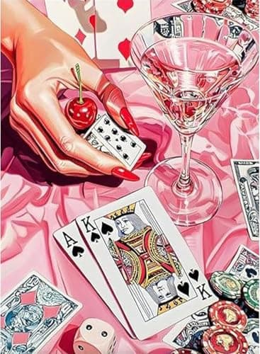 Fairyland JinWenn Diamond Painting Kits for Adults Poker DIY 5D Diamond Art Kits Full Drill Diamond Dots Paintings with Diamonds Gem Art and Crafts Home Decor 12x16inch