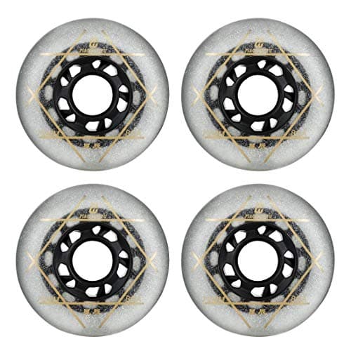 SzBlaZe 88A PU Wear Resist Sliding FSK Inline Roller Skate Replacement Wheels Without Bearings (Pack of 4) 72mm 76mm 80mm for Inline Skate Wave Board Caster Board Street Surf(White, 80mm)