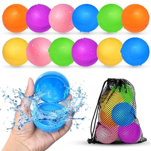 12Pcs Reusable Water Balloons Pool Beach water Toys for Boys and Girls Outdoor Summer Toys for Kids Ages 312