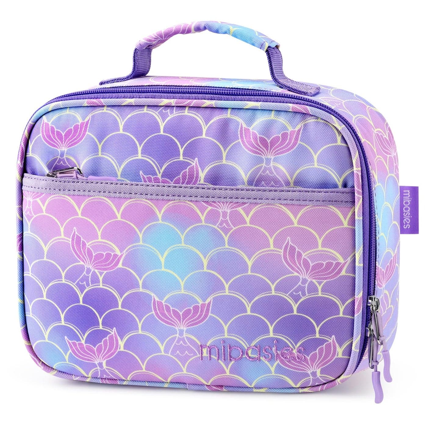 mibasies Kids Lunch Box for Girls Toddler Insulated and Reusable Lunch Bag for School Mermaid Tail