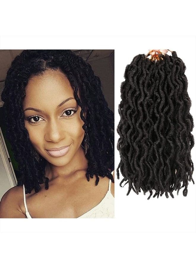 Faux Locs Crochet Hair 12inch - 6 Packs Locs Crochet Hair Crochet Locs 12 Inch Dread Crochet Hair Curly Crochet Faux Locs (20 Roots/Pack ) #1B